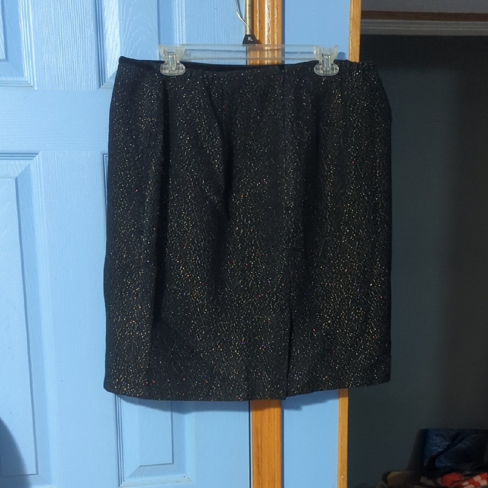Talbots Black Sparkle Pencil Skirt